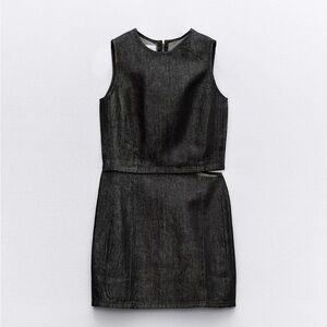 Zara Black Asymmetrical Sleeveless Dress